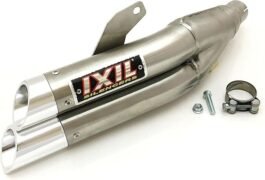 IXIL Style Universal motorcycle exhaust silencer with dual-outlet design