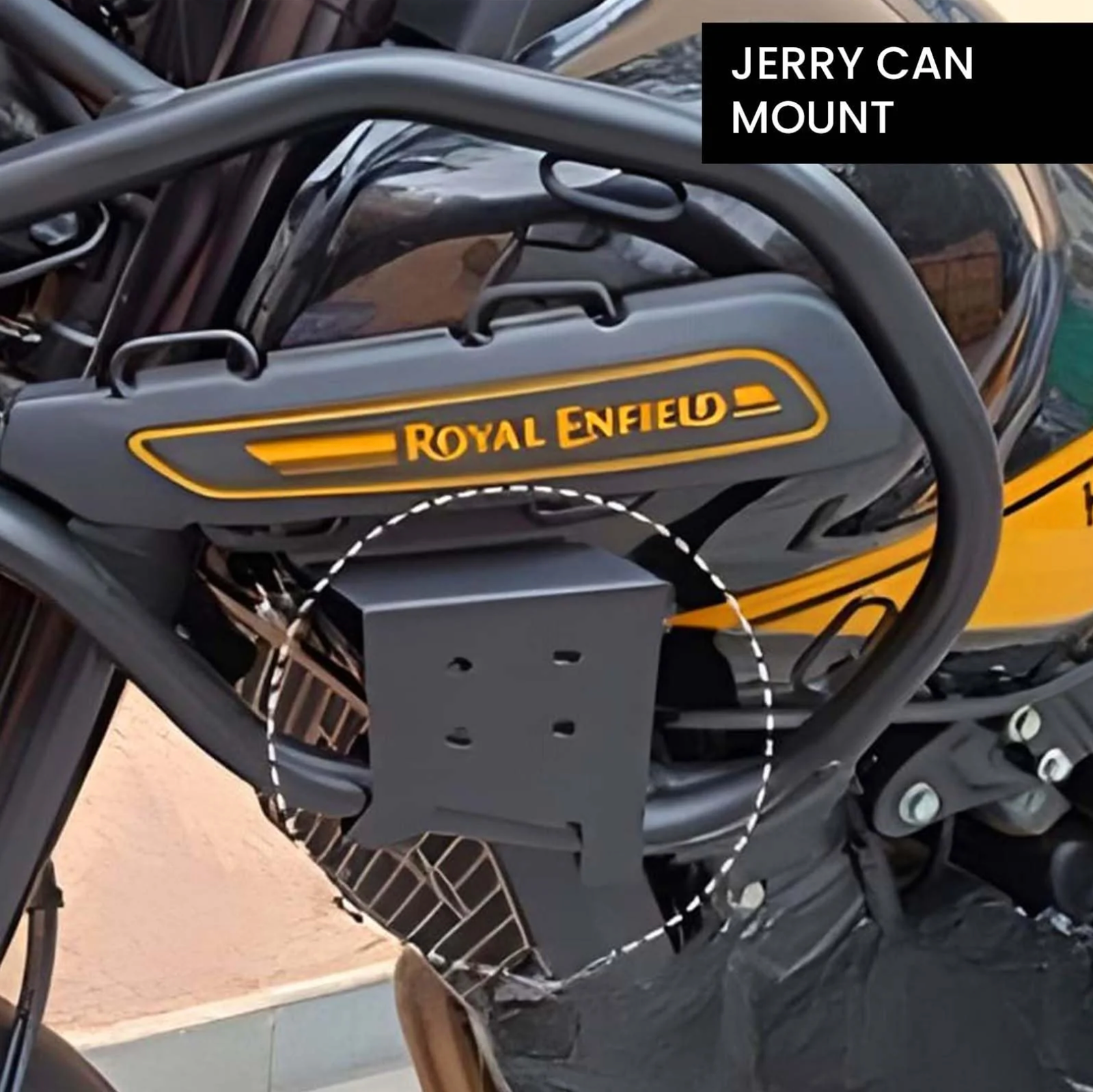 Moto Genius Himalayan Jerry Can Mount | Heavy Duty Bracket | Rugged Adventure Design (BS6) - Image 4