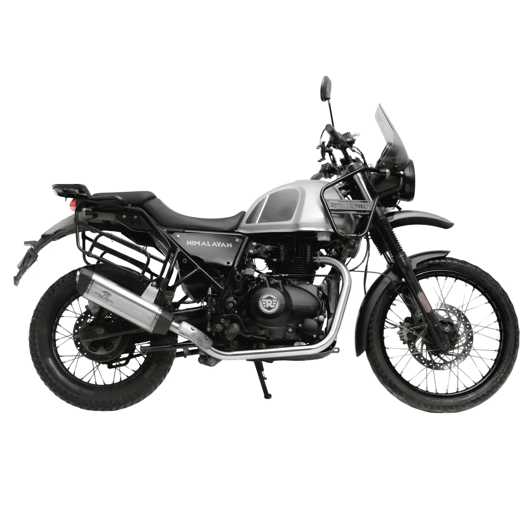 Red Rooster Performance Exhaust RRP Vertex for RE Himalayan 411/ RE Scram 411 | Brushed Steel (Matte) - Image 4