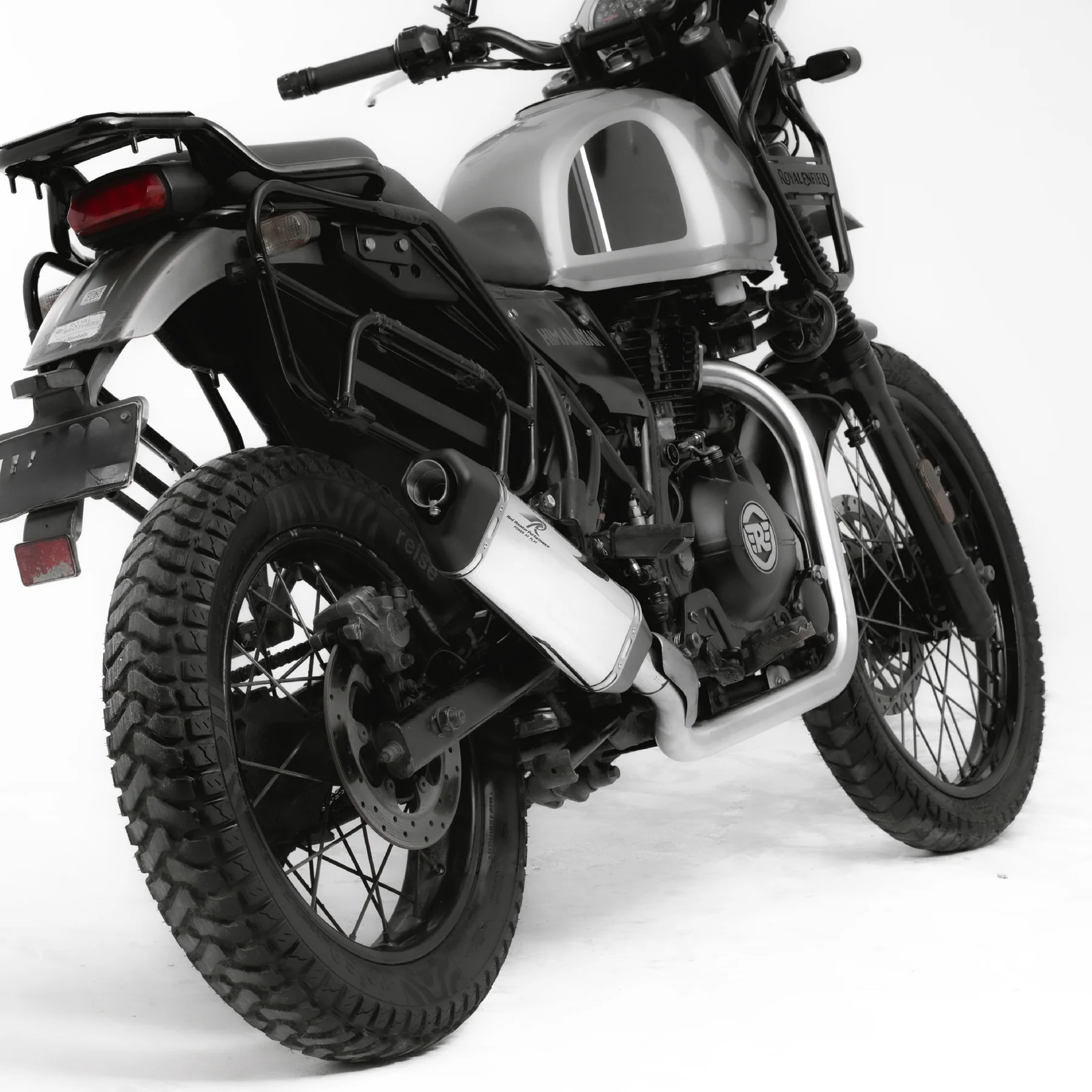 Red Rooster Performance Exhaust RRP Vertex for RE Himalayan 411/ RE Scram 411 | Chrome (Polish) - Image 3