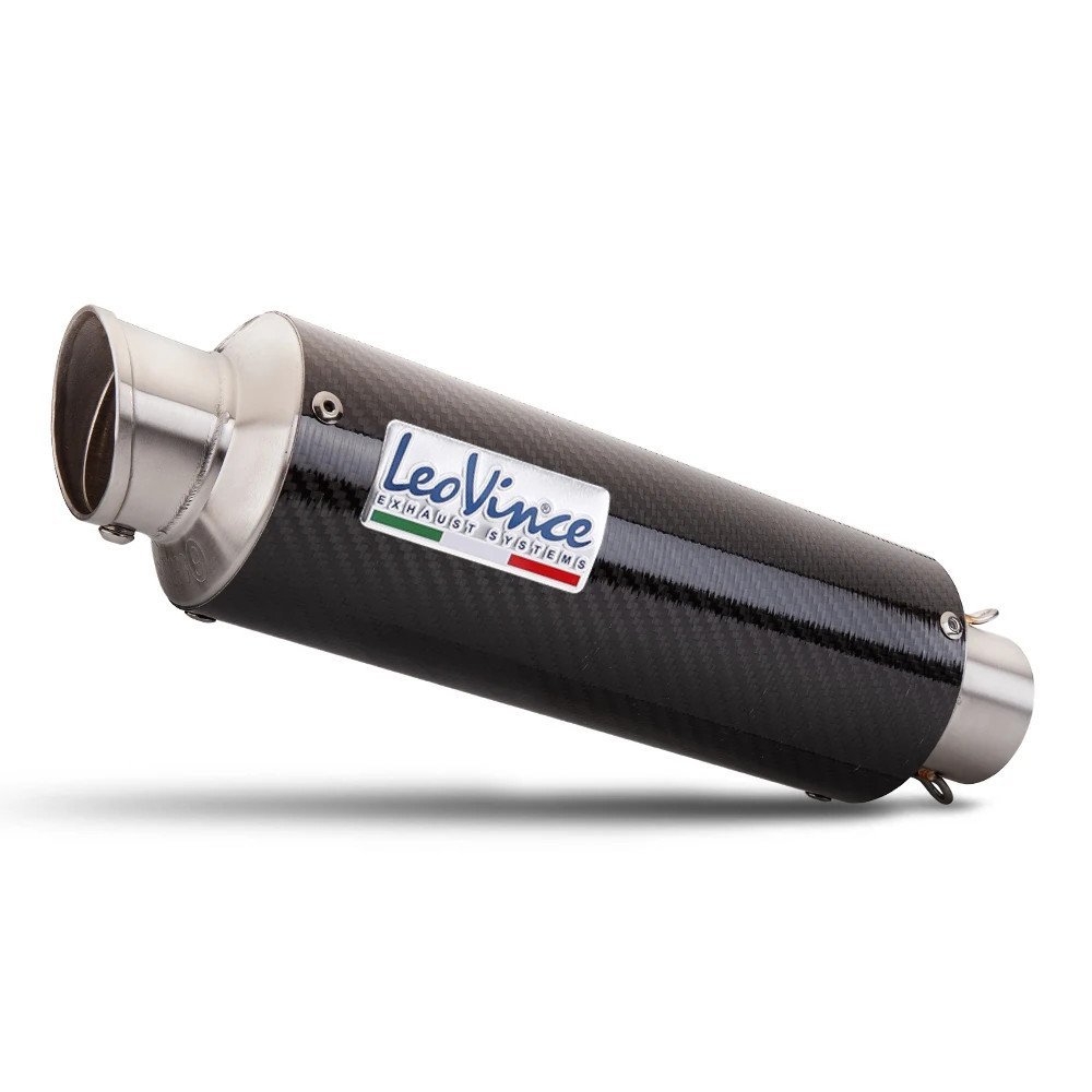 LeoVince style Universal carbon fiber motorcycle slip-on exhaust muffler