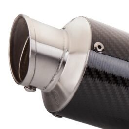 LeoVince style Universal carbon fiber motorcycle slip-on exhaust muffler