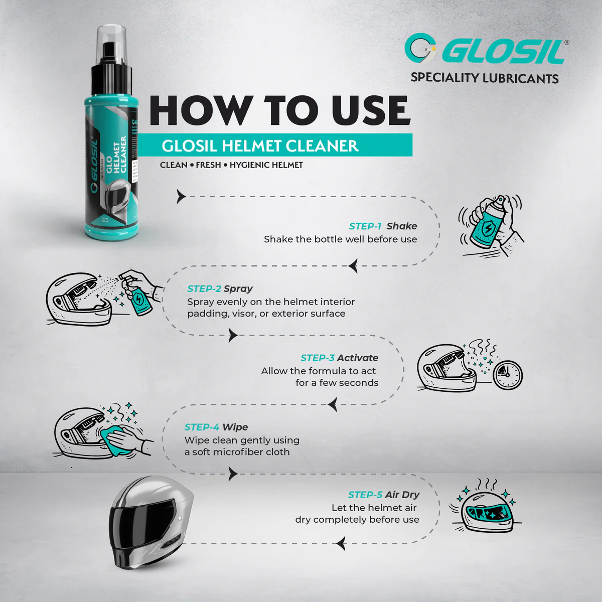 Glosil Helmet Cleaner 100ml - Image 3