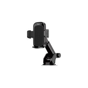 Fitgear Car Phone Mount Holder, Black Adjustable Dashboard Suction Mount Stand with Telescopic Arm, Universal Mobile Device Holder