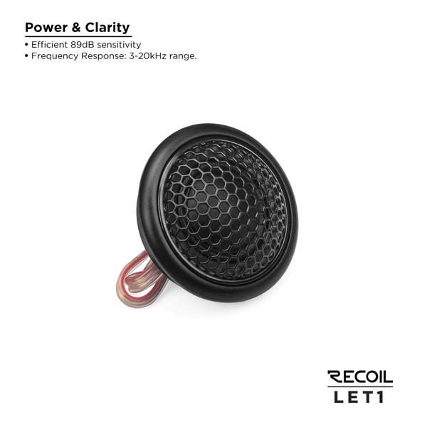 Recoil LET1 1" High Fidelity Silk Dome Tweeter Level-3 Series - Image 3