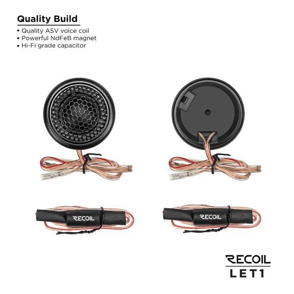 Recoil LET1 1" High Fidelity Silk Dome Tweeter Level-3 Series - Image 4