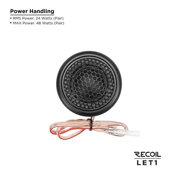 Recoil LET1 1" High Fidelity Silk Dome Tweeter Level-3 Series - Image 6
