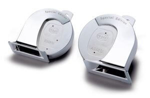 Hella TE30 SET Chrome Twin Tone Trumpet Horn- Universal