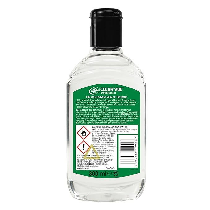 Turtle Wax Clearvue Rain Repellant for Car, Durable Hydrophobic Coating for All Exterior Glass Including Motorbike Helmets, Improves Visibility and Safety, Ideal for Monsoon Season, 100ml - Image 2
