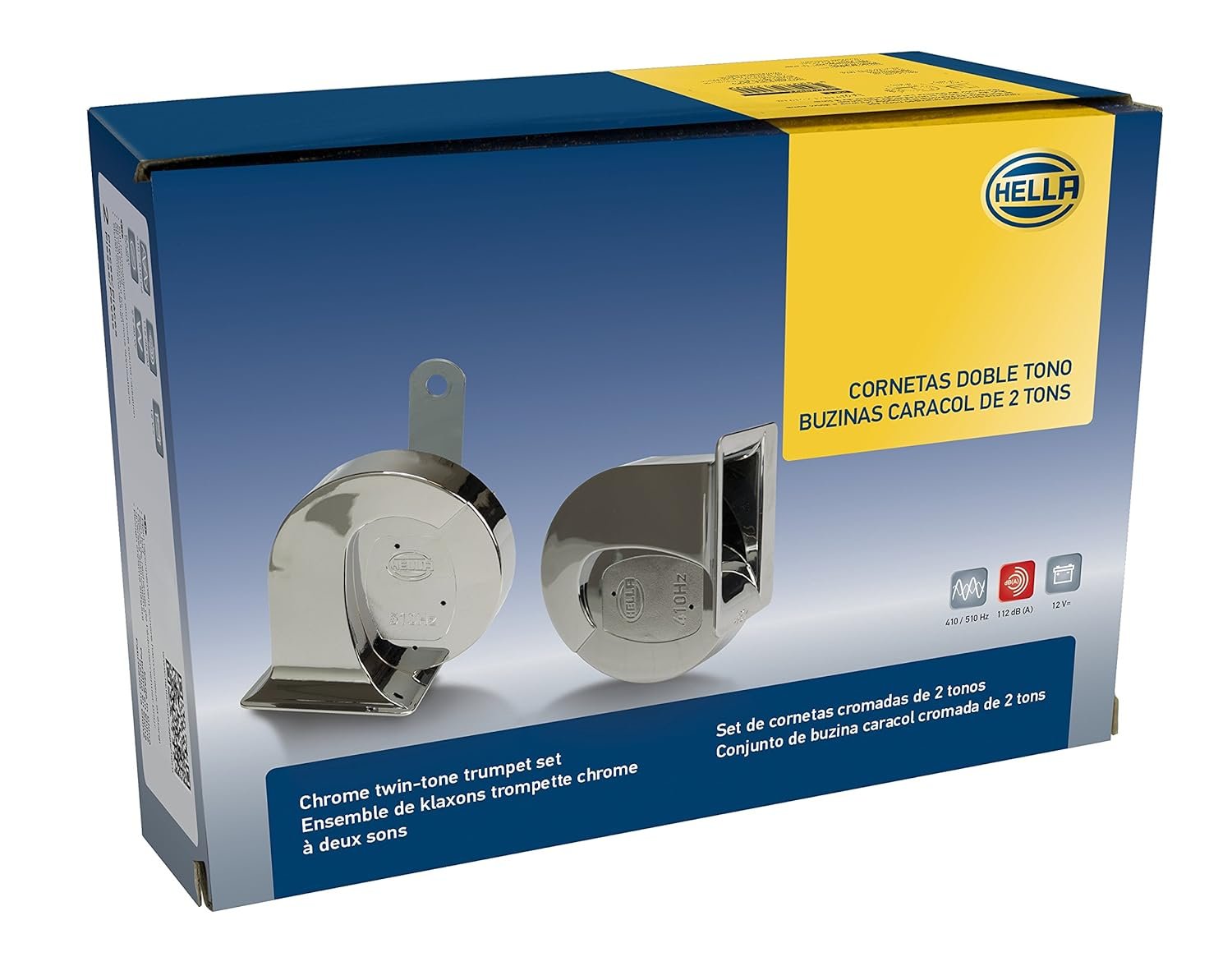 Hella TE30 SET Chrome Twin Tone Trumpet Horn- Universal - Image 6