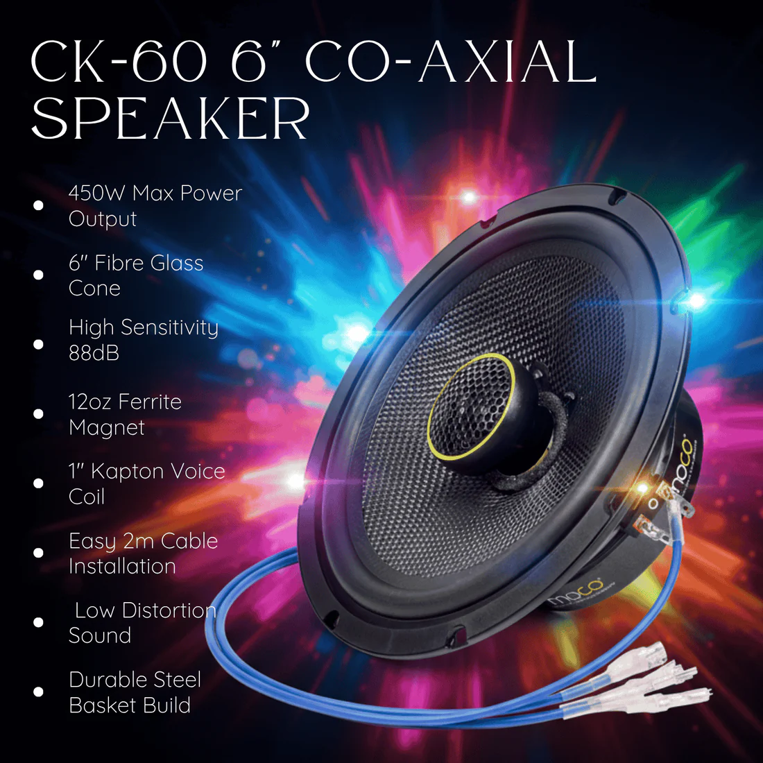 MOCO 6" Co Axial Speaker Fibre Glass Cone Rms 40W - Image 6