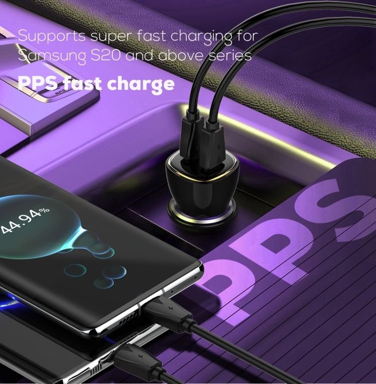 LDNIO C104 Mobile Fast Smart Phone Quick Dual Port Type C 60W Car Charger - Image 4