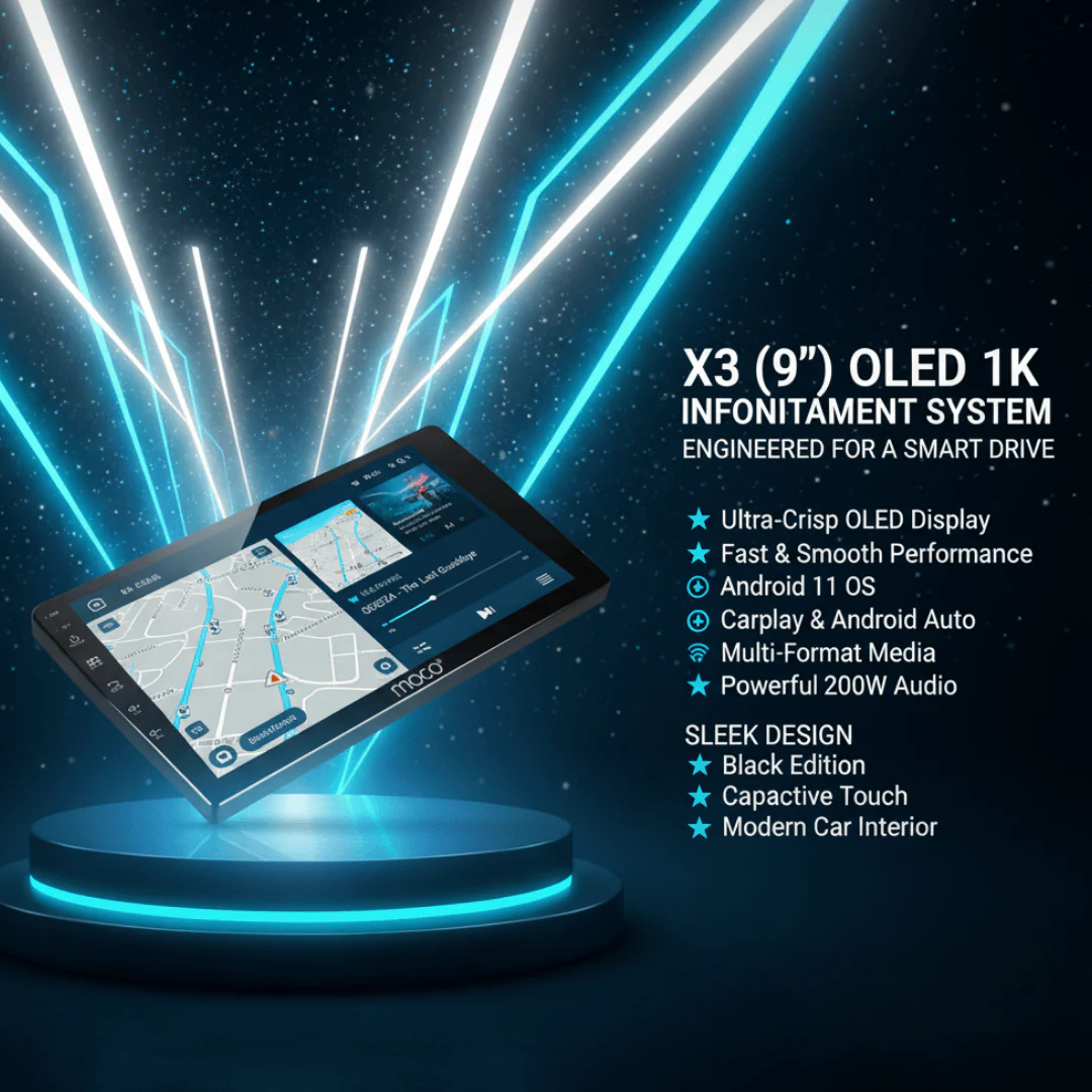 MOCO X3 (9") OLED 1K Infotainment System | 2GB RAM + 64GB ROM with CarPlay/Android Auto support - Image 6