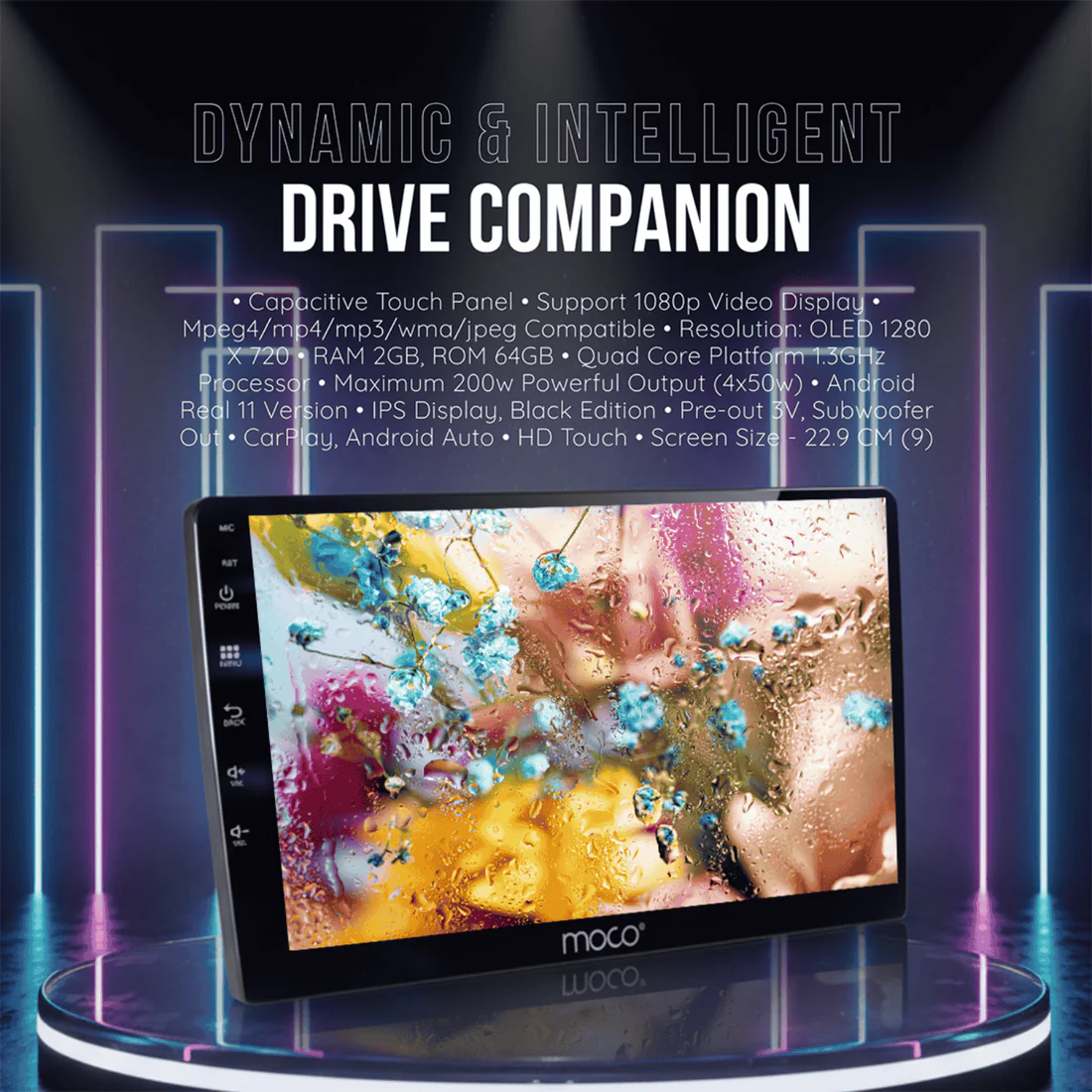 MOCO X3 (9") OLED 1K Infotainment System | 2GB RAM + 64GB ROM with CarPlay/Android Auto support - Image 5