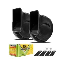 5M Universal Crystal Clear Tone Horn for All Bikes & Cars – Set of 2 (12V – Black)